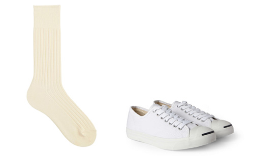 左：Uniqlo袜子 约合人民币19元 右：Converse运动鞋 约合人民币600元