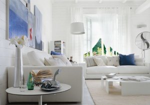 蓝白色调给你的客厅带来新魅力