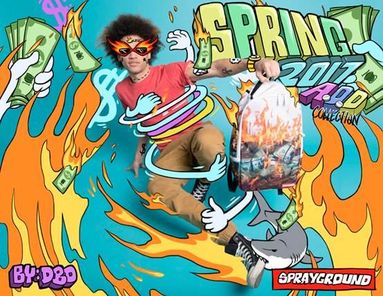 说明: \\192.168.7.12\share\6-SPRAYGROUND\2017 SS\3-Media Kit\Images\Lifestyle\White Fire Money\lifestyle fire money cover 2-1.png